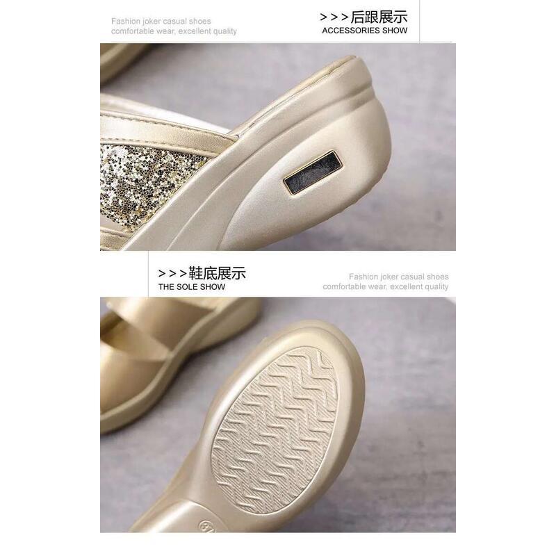 Product Introduction of Dép Slingbacks Thường Ngày Dành Cho Nữ, Bệ Đế Xuồng PU Lấp Lánh, Dép Thoải Mái, Dành Cho Phụ Nữ, Bộ Sưu Tập Mùa Lò Xo 2024, Dép Đế Xuồng Mùa Hè 8