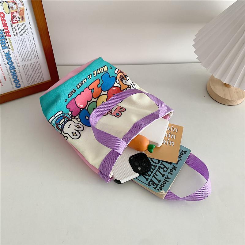 Product Introduction of Túi Bucket Vải Bố, Phong Cách Thường Ngày Tote, Dành Cho Nữ, In Hình Hoạt Hình, Túi Ăn Trưa, Túi Mua Sắm, Túi Đi Học 16