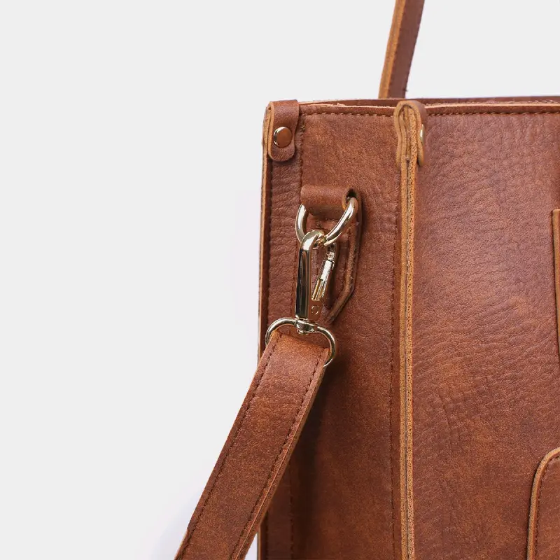 Túi Xách Da Nữ Công Sở VACHINO kiểu dáng dọc TX010 đựng vừa laptop, giấy A4 Bag Tote Chữ Nhật Hình Chữ Nhật 5