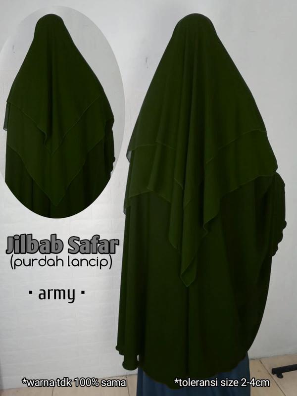 Jilbab Safar Purdah Lancip PREMIUM jetblack & new fortaleza Hitam Muslim 4