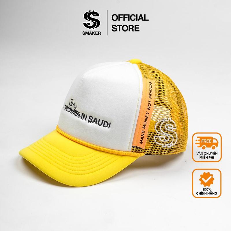   SMAKER  Nón lưỡi trai cap thêu chữ màu trắng vàng - I GOT MONEY IN SAUDI TRUCK HAT IN YELLOW 
