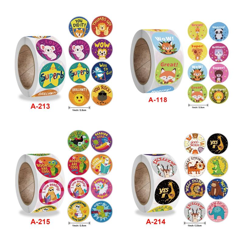  Cuộn 500 tem Sticker Khen thưởng cho bé mẫu mới 1 - 2.5cm 