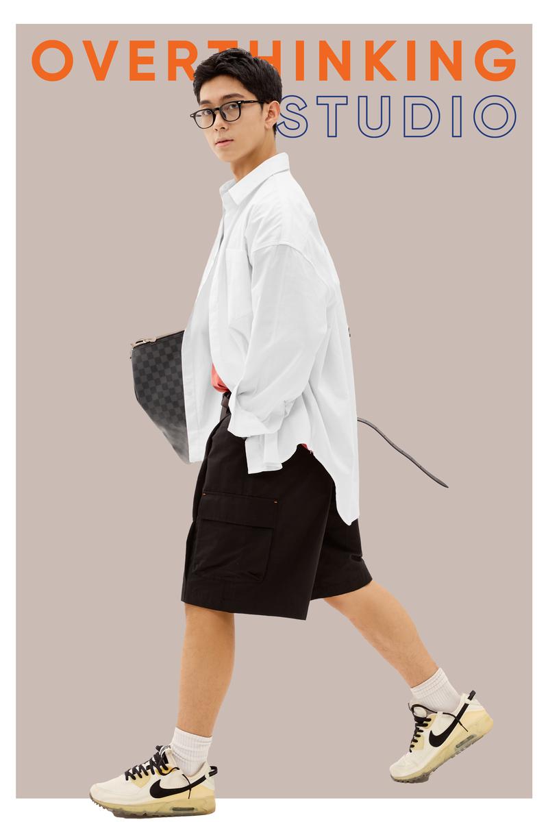 Product Introduction of Áo sơ mi tay dài Overthinking Studio Urban Oversize Caro Hồng - Trắng - Caro Linen - Caro Sần- M/L - Nam, Menswear Shirt 9