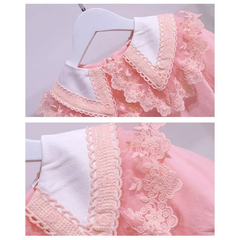 acadiakids Atasan Anak Perempuan Blouse ZALINA Kerah Brukat Lengan Pendek Premium Fashion 2