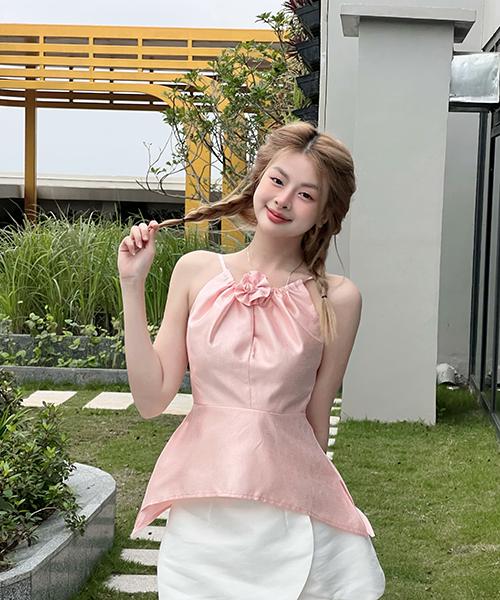 Áo yếm Lovito cách tân ánh nhũ Ảnh thật VAVASA AD68