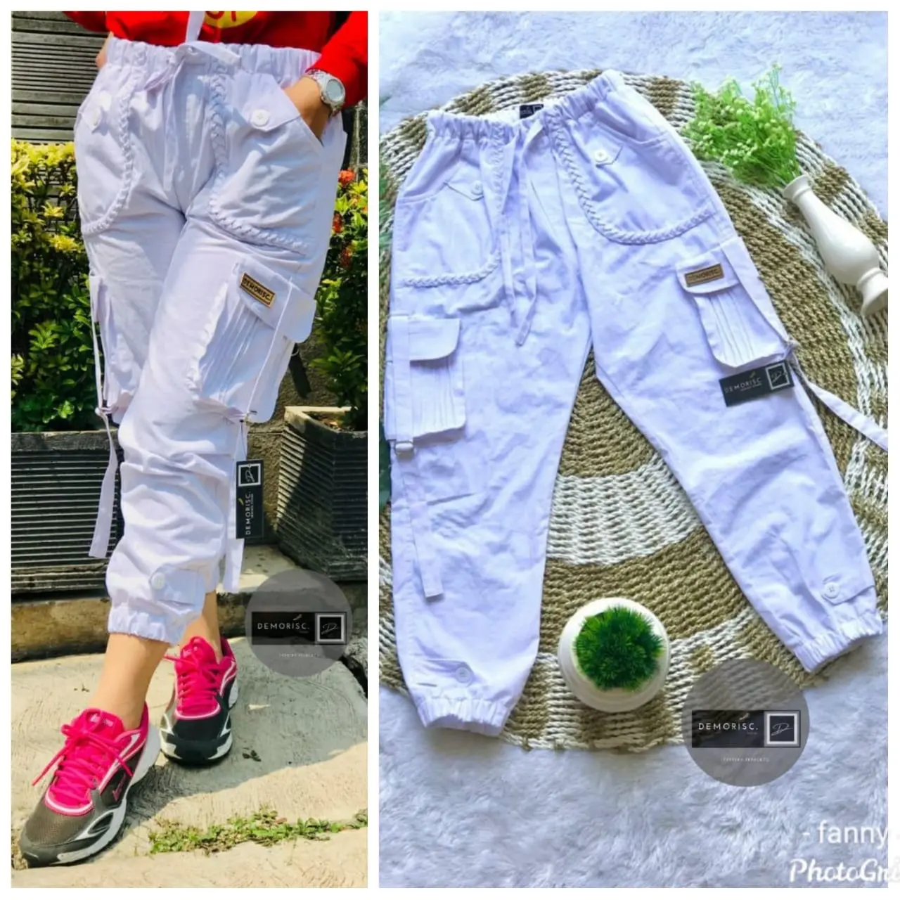 Jogger cargo DEMORISC wanita import//celana panjang karet wanita import//celana cargo wanita import polos