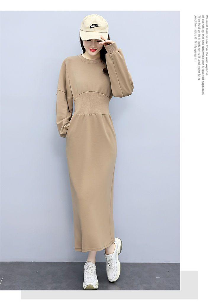 Product Introduction of Váy Len, Cao Cấp, Ôm Sát Eo, Thanh Lịch, Thích Hợp Cho Mùa Đông, Váy Bó Sát Phong Cách Thường Ngày Màu Trơn Cổ Tròn, Tay Dài, Váy Sang Trọng 18