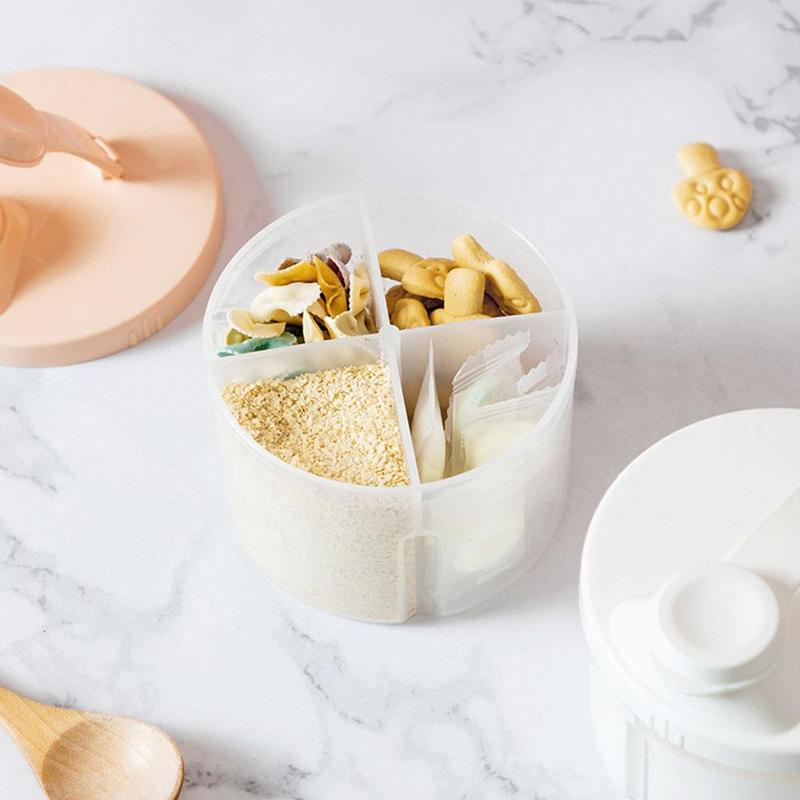 Milk Powder Box Baby Portable Storage Box Large Capacity Food Storage Box Rotating Four-grid Milk Powder Box 8