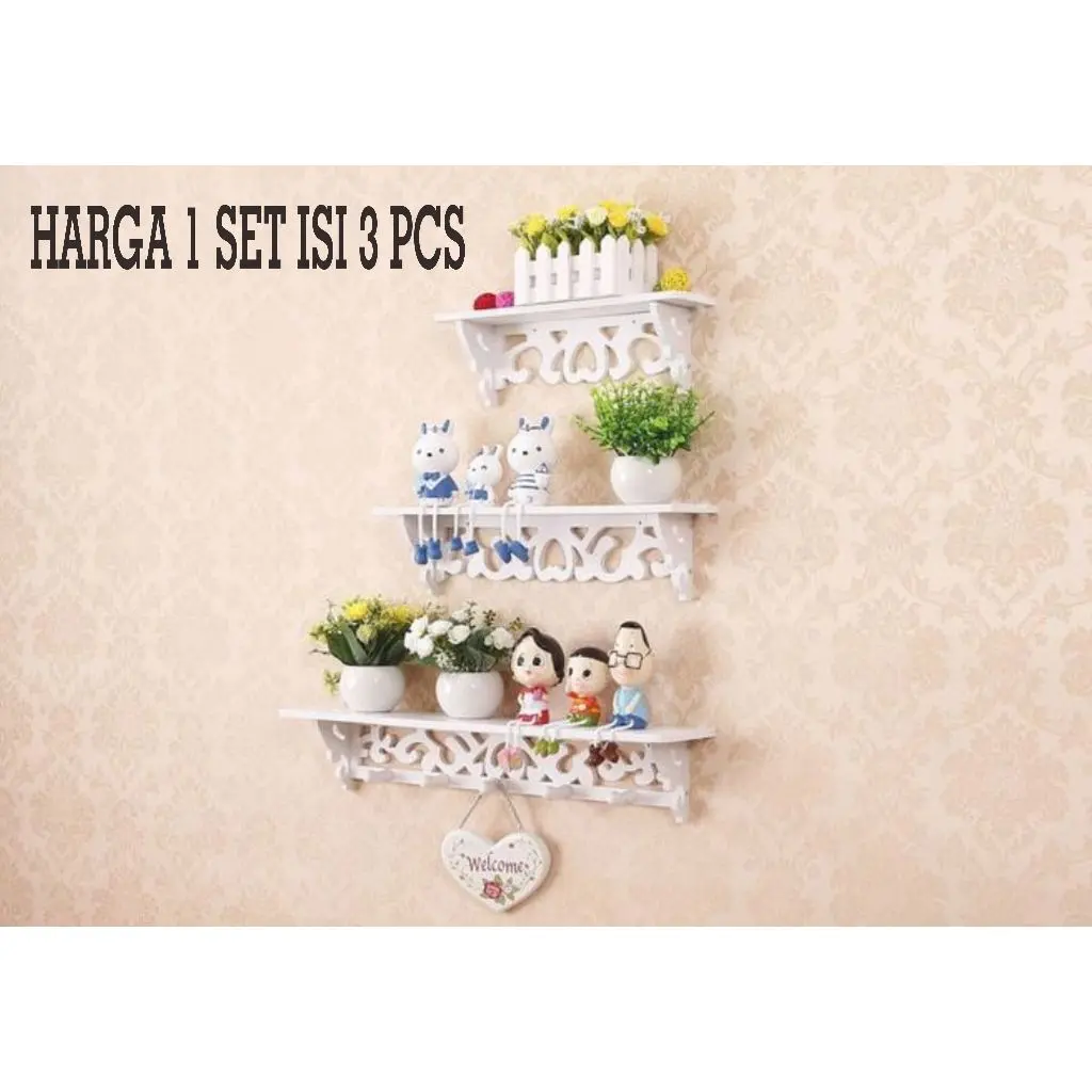 WEST WOOD - Rak dinding vintage 1set isi 3pcs W536