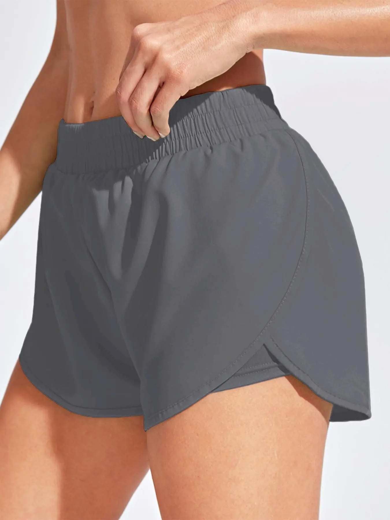 Women's Solid Color Wide Waistband Shorts, Breathable Comfortable Shorts for Yoga Gym Workout Running, Ladies Summer Bottoms, Shorts for Women, Activewear