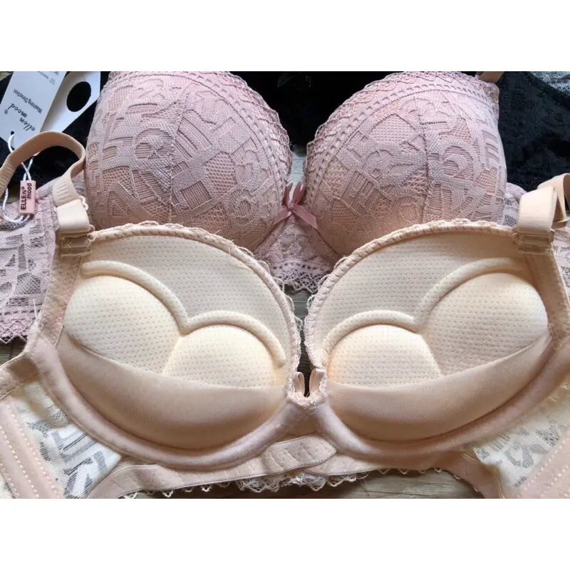 Áo Lót Ren Nữ Đệm Dày 5.5cm Không Gọng Siêu Nâng Đẩy Vòng 1 Cao Cấp Tim Bra Đen 6