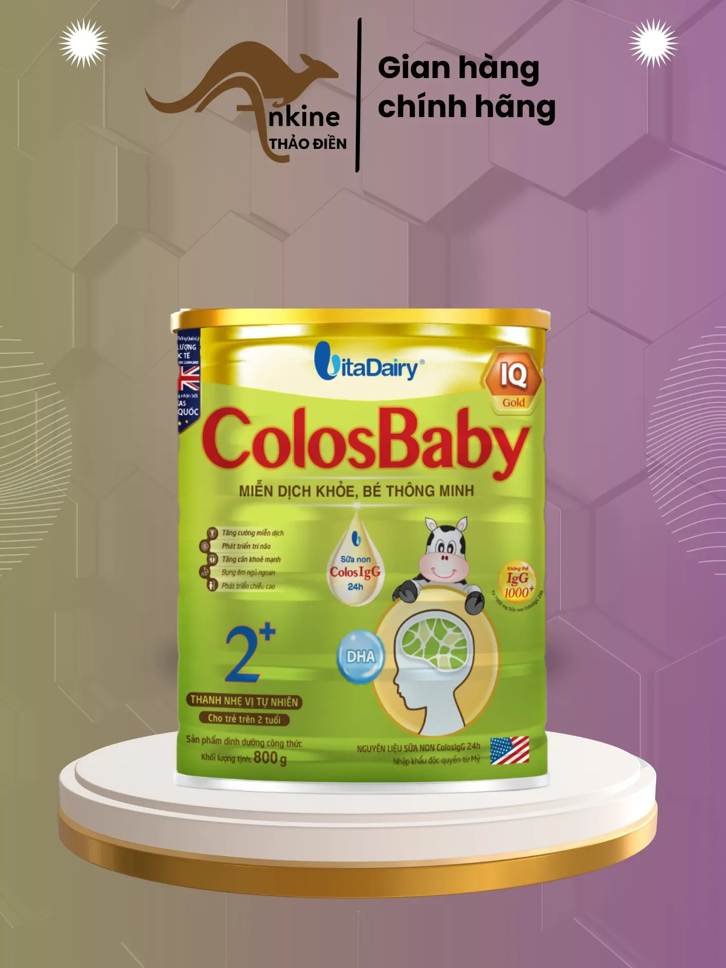 ColosBaby IQ Gold 800g - Vitadairy, Cho Bé, Vitamin