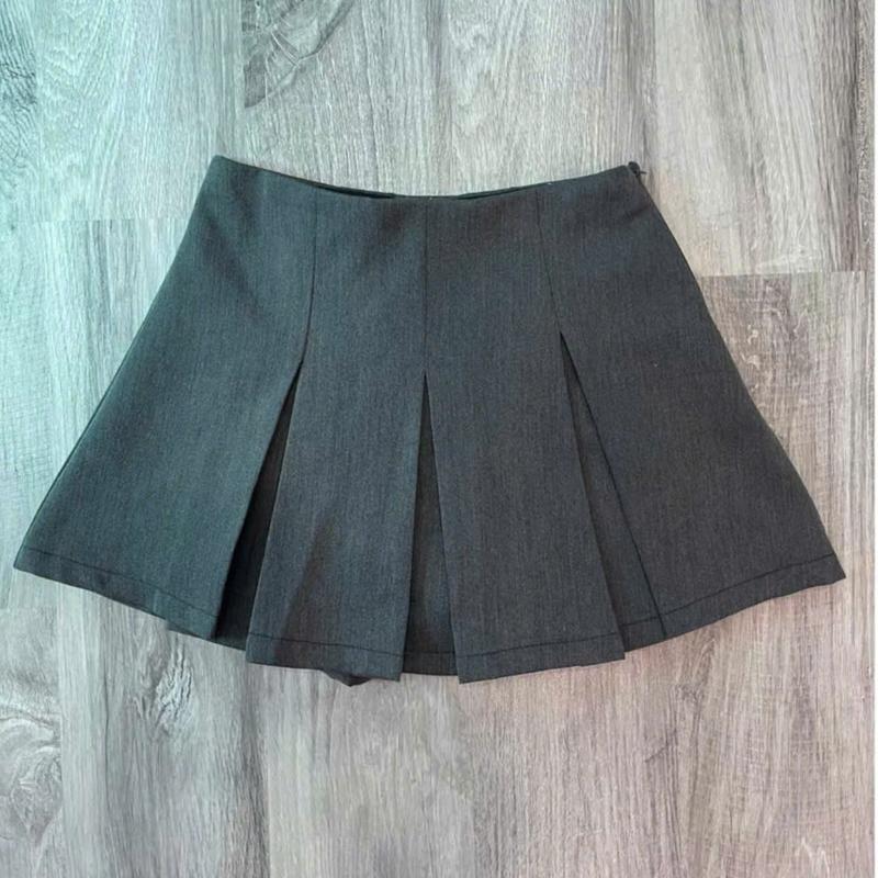 Chân Váy Xếp Ly Bản To Dáng A Ngắn Chất Kaki Mềm Ép 2 Lớp Dày Dặn có Quần Bảo Hộ THUS5322 3