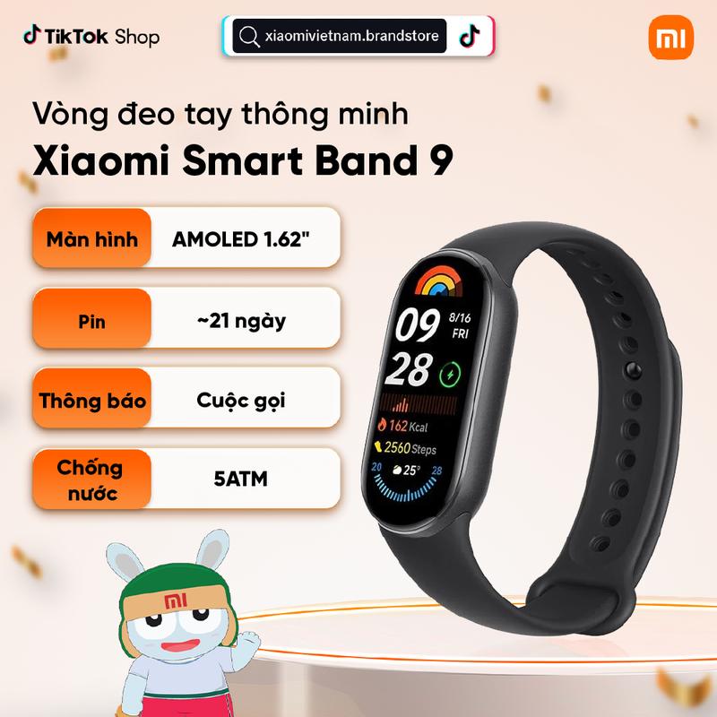 Đồng hồ thông minh Xiaomi Smart Band 9 BHR8340GL BHR8337GL BHR8346GL - Màn hình Amoled 1.62 inch - Hơn 150 chế độ thể thao - Watch Smartwatch