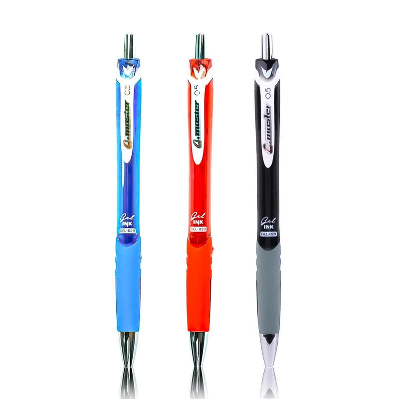 Bút Gel Thiên Long GEL-029, Đầu Bi 0.5mm, Thiết Kế Hiện Đại, Màu Xanh/Đỏ/Đen, Viết Liên Tục