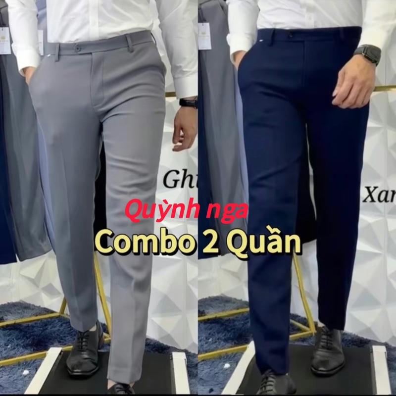 COMBO 2 - quần tây nam - quần âu nam - chất liệu cotton dày dặn, chống nhăn xù, co giãn nhẹ, phù hợp cho học sinh, sinh viên Nam Menswear Pants
