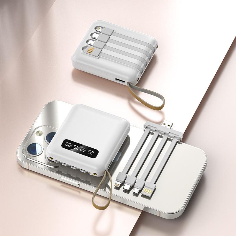 Sạc dự phòng cao cấp, 20000mAh, 4in1 mini, thiết kế sang trọng, pin Có Thể Sạc Lại Tích Hợp, 2 đèn LED hiển thị phần trăm pin, 1 tặng 1 ưu đãi trong 7 ngày, [Thỏa thuận siêu Hot] 1