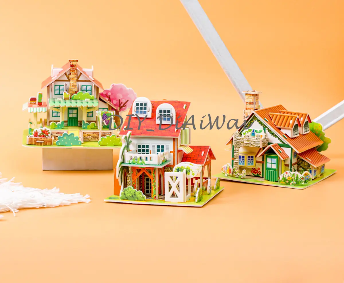 Puzzle Foam 3D DIY House mainan anak