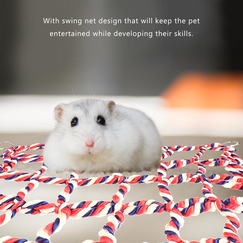Small Pet Climbing Net Hamster Hammock Swing Toy Chew Toys Rope 28X20XX1CM 4