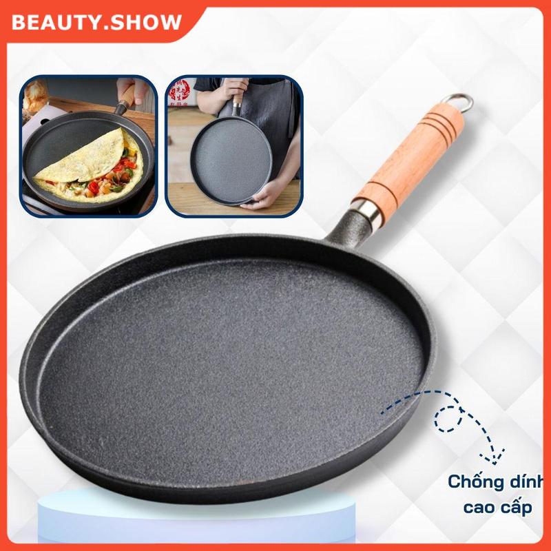  chảo chống dính,Chảo Gang Làm Bánh Chống Dính Chảo Gang Bánh Xèo Chảo Rán Chống Dính Size 26cm Dùng Được Bếp Từ 