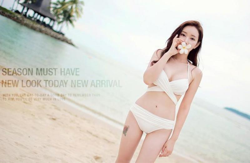 Product Introduction of [two piece triangle]Bikini Sexy Three-Point Army Green Steel Bracket Push up Cup Sexy Push-up Personality Bandage Split Swimsuit Women's Two-Piece Triangle 17