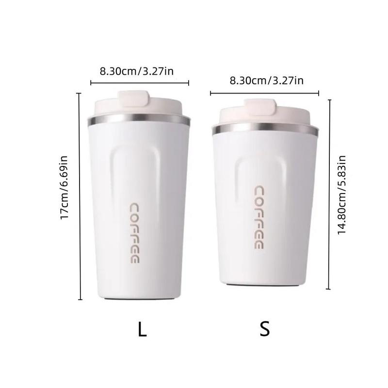Vacuum Flask, 1 Count Double Wall Insulated Water Bottle, Convenient Stainless Steel Coffee Cup for Home Office 1
