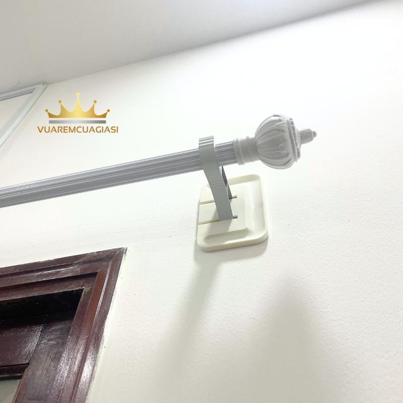 Thanh treo rèm cửa phi 28mm dùng giá đỡ và đế dán tường dán lên tường ốp gạch nhôm sắt kính gỗ dùng cho cửa nhỏ vuaremcuagiasi