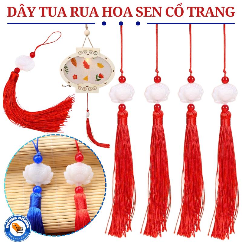 Combo 30 Dây Tua Rua Đỏ Liên Hoa Sen Trang Trí Quạt Phụ Kiện Cổ Trang - Dây Kết Đồng Tâm , Tua Rua Cổ Trang - Dây Treo Kim Tuyến Kết Đồng Tâm