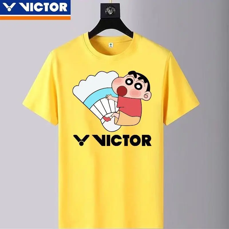 New Victor Badminton Shirt Short Sleeve YY Men's and Women's Quick Dried Sportswear Competition T-shirt “Crayon Shin-chan”