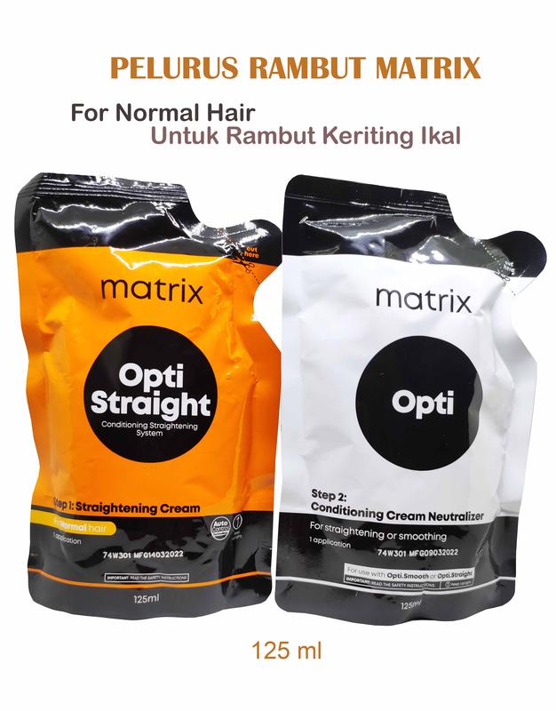 Matrix Pelurus Rambut Normal Untuk Keriting Ikal Step 1 dan 2 ukuran 125 Ml straightening meluruskan/Smoothing 0