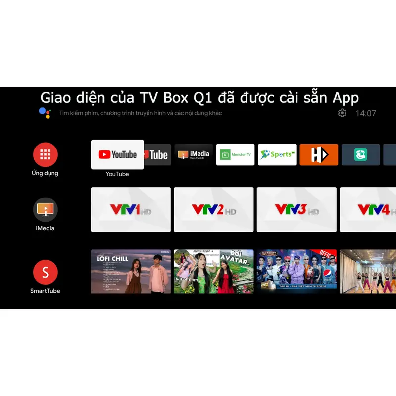 Hộp Tivi Q1 Android TV 10, Điều Khiển Bằng Giọng Nói Wifi Kép Bluetooth RAM 2GB 1