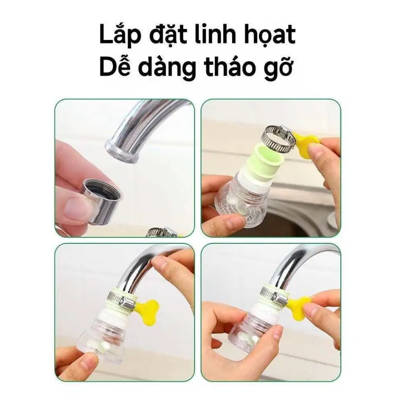 [HYUI] Đầu vòi nước - bộ đầu lọc nước tăng áp từ vòi xoay 360 độ