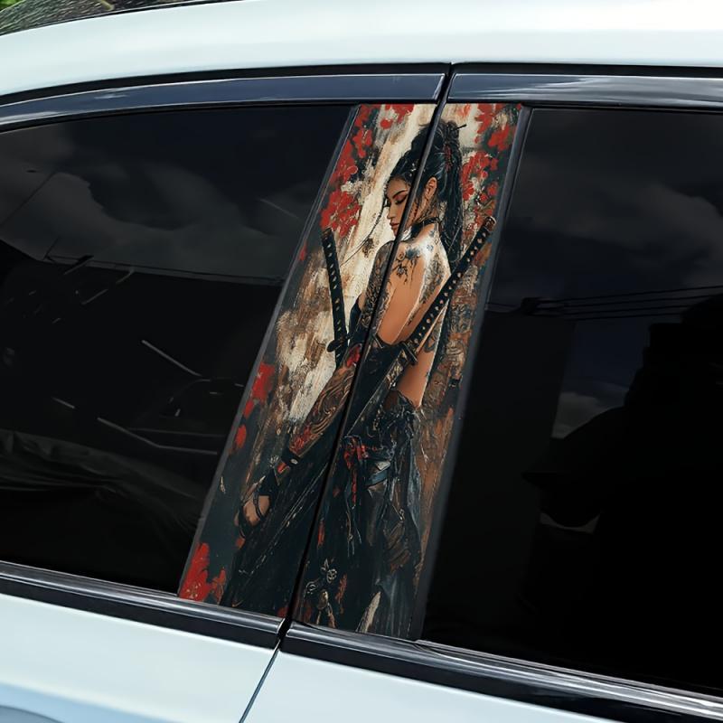 Product Introduction of Girl Pattern Car Sticker, Self Adhesive Car B-pillar Decal, Reusable Car Decorative Sticker for Car, Motorcycle, Bike, Laptop, Phone 8