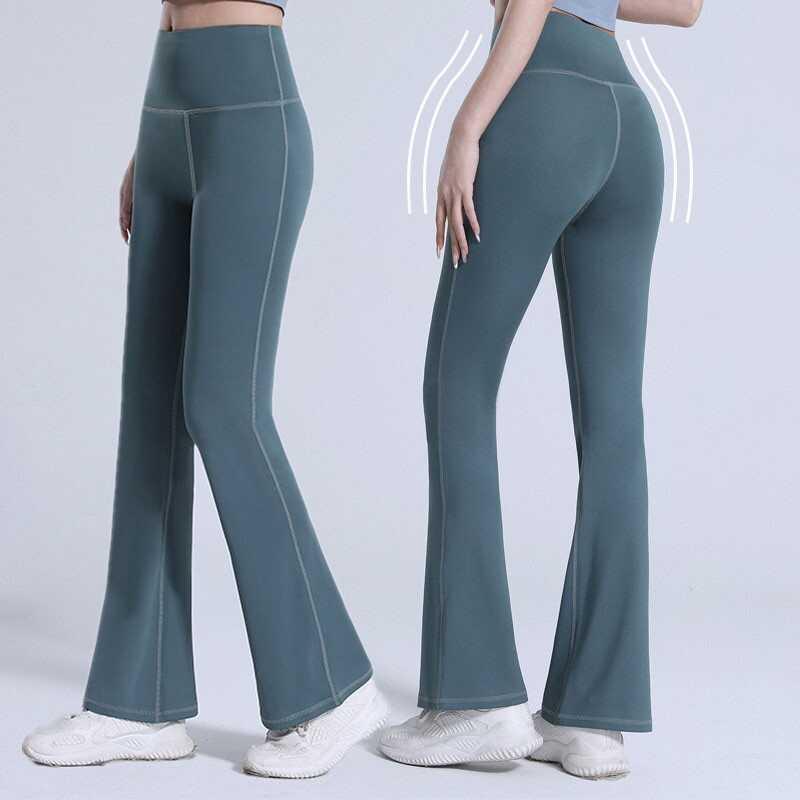 Product Introduction of Women's Soft Flare High Waist Wide Leg Palazzo Bell Bottom Sports yoga Pants Loose Yoga Lings 0