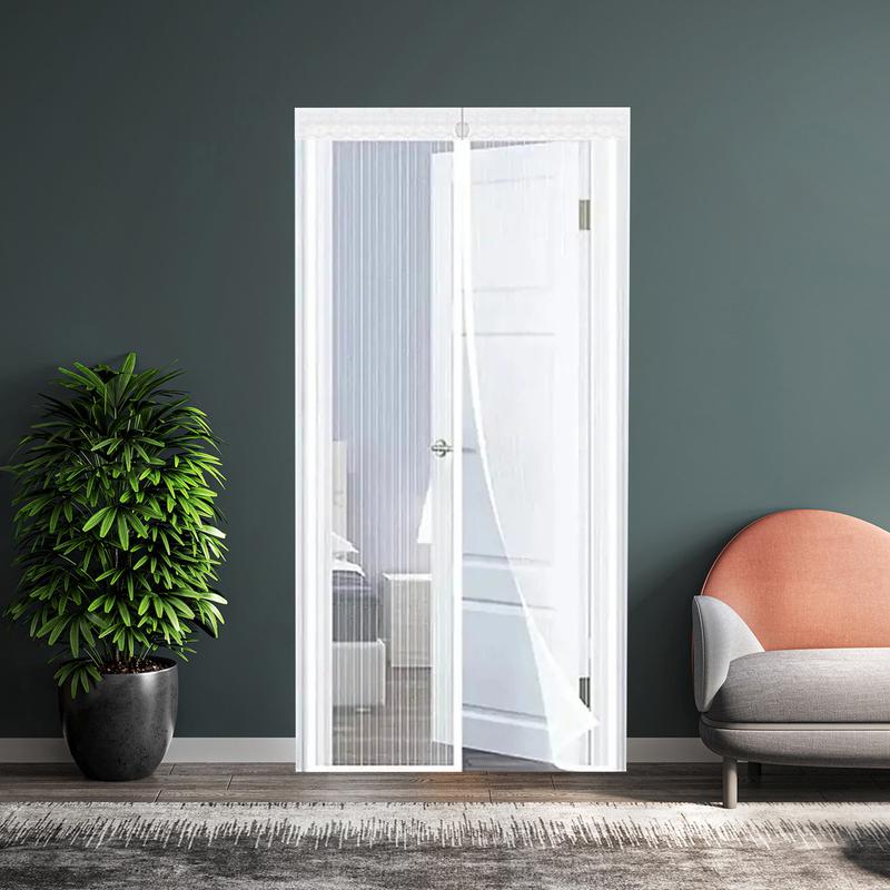 Mosquito Door Curtain Magnetic Fly Screen with Fastener Tape Easy to Install Magnetic Closure Doorway Screen Mosquito Curtain 7