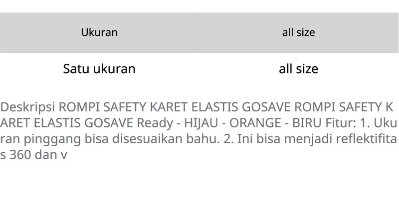 Product Introduction of ROMPI KARET ELASTIS GO SAVE Biru 0