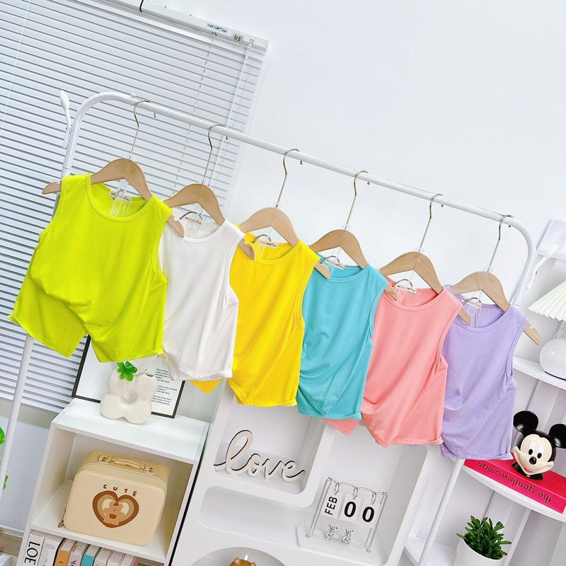 ￼NT039 Bộ ba lỗ, bộ sát nách thun lạnh Minky mom cho bé trai, bé gái, sơ sinh màu trơn 4