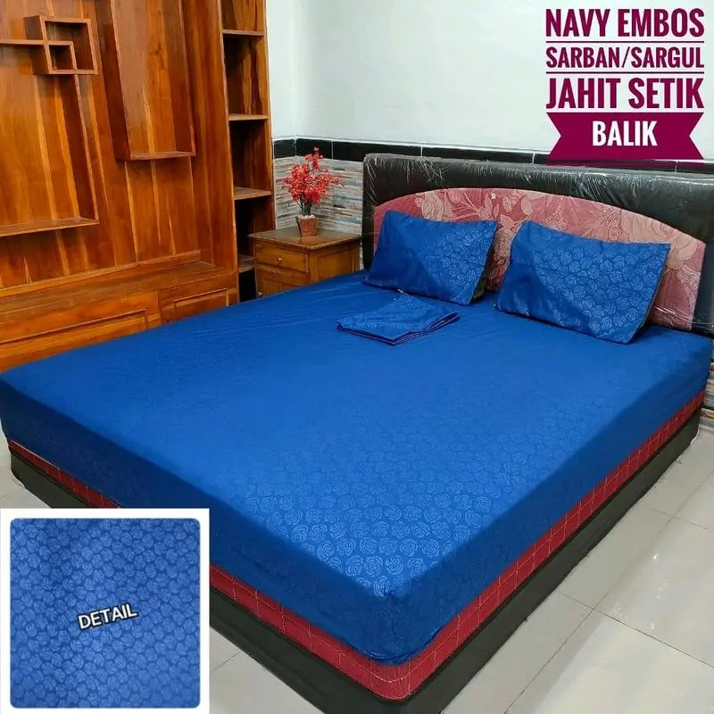 SP Homemade Tinggi 20cm Kualitas Bahan Tebal Dingin Lembut - Sarung Bantal dan Guling Sheets & Pillowcases adem Multicoloured Kain Karet Katun Resleting Seprei 5
