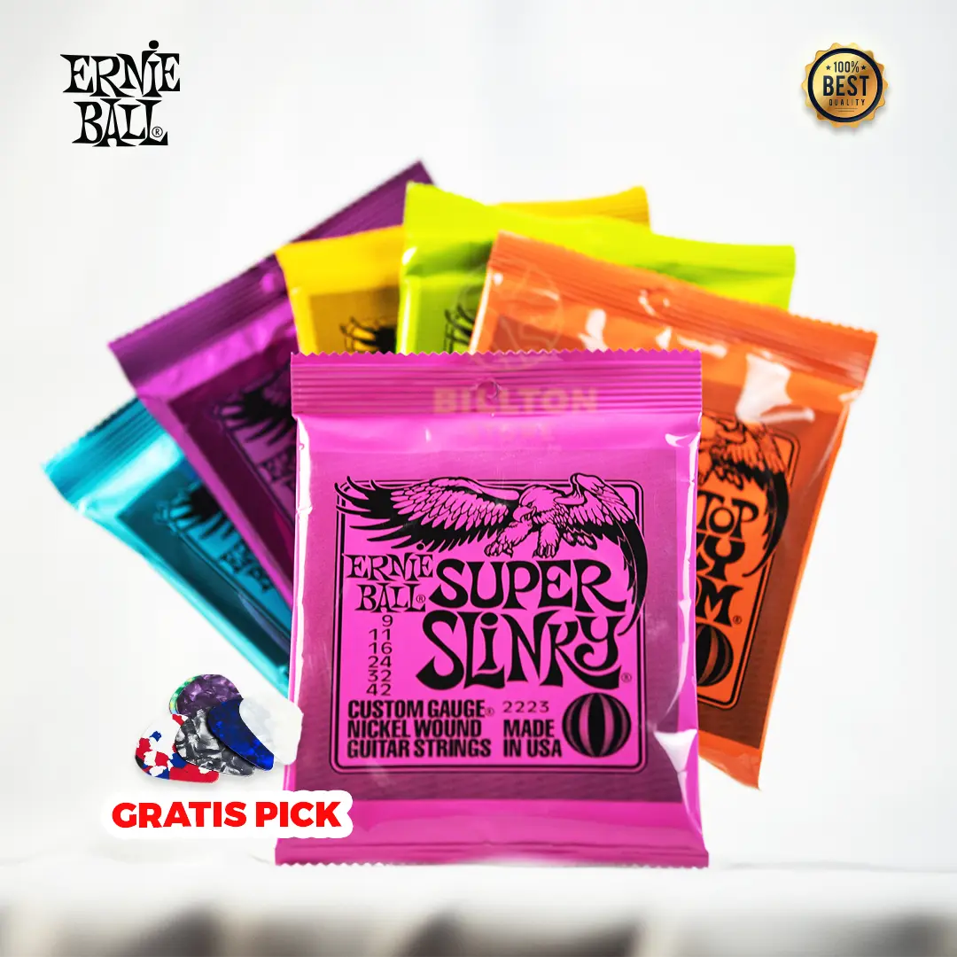 Senar Gitar Elektrik 1 SET Ernie Ball Electric Strings Nickel Wound Premium Quality