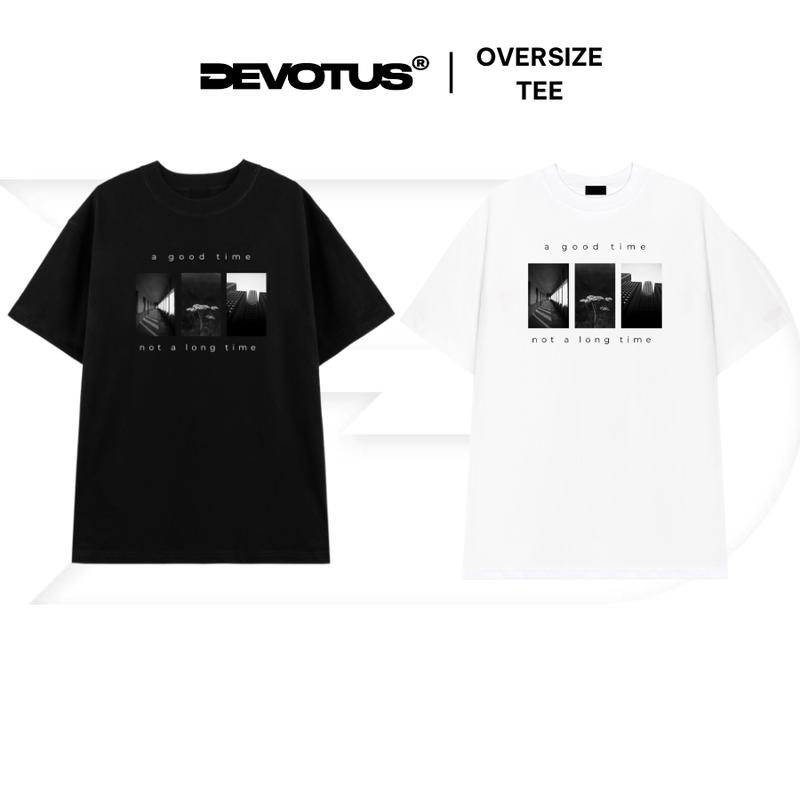 Áo thun form Oversize Local Brand Unisex Fullbox Devotus Premium Cotton - A good time. Nam Menswear Cổ Tròn Trắng áo aothun basic