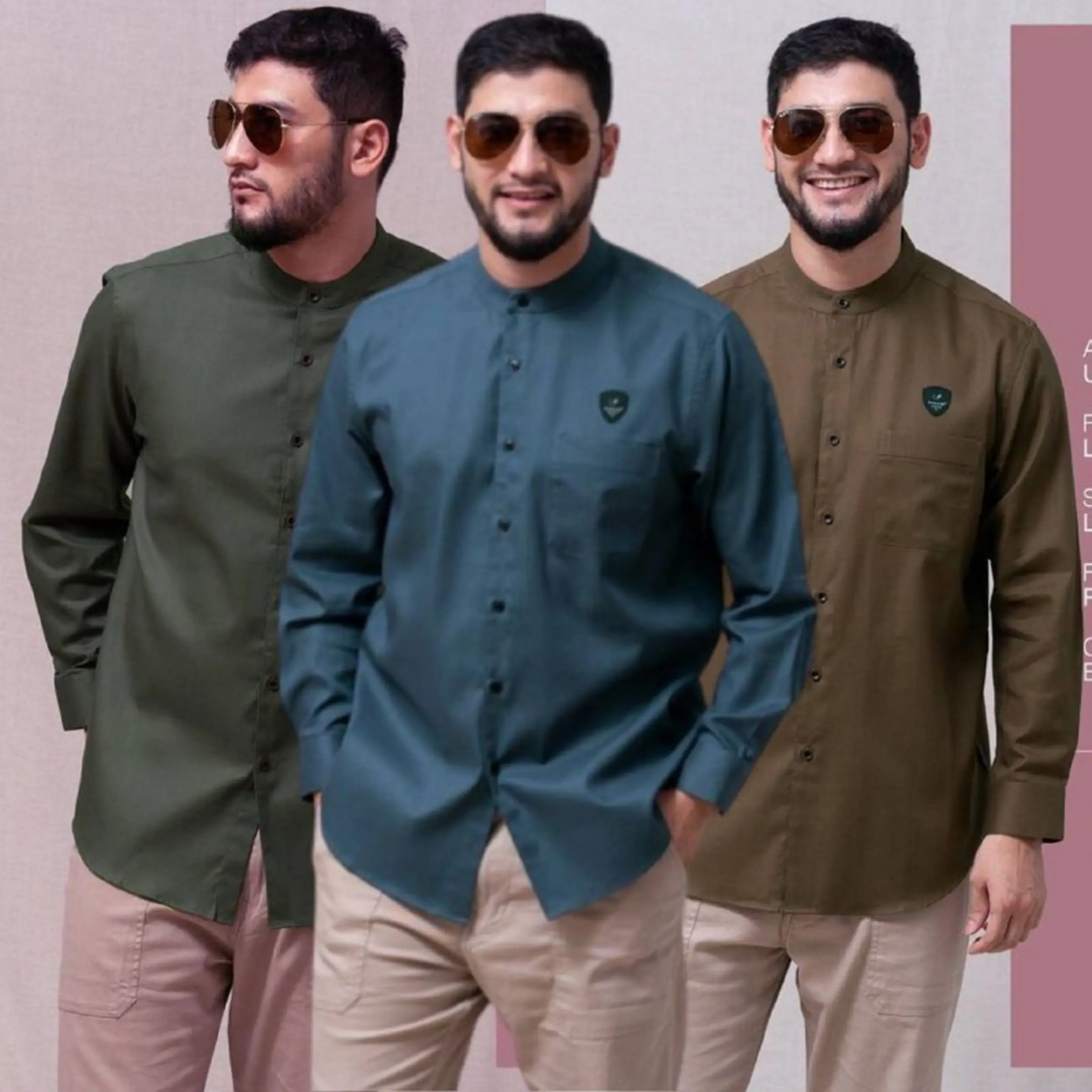 KEMKO POLOS GOLD LENGAN PANJANG KEMEJA FASHION MUSLIM TERBARU KATTUN TOYOBO PREMUIM PAKAIAN ATASAN TERKINI Katun  Tebal  Baju Koko Pria Nyaman