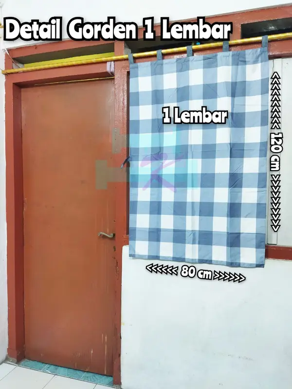 Gorden Jendela Pendek Ukuran 80x120 Korden Model Tali Perekat Kain Kain 1