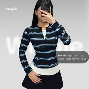 Wispie High Class Top | Atasan Knit Garis Stripe Wanita