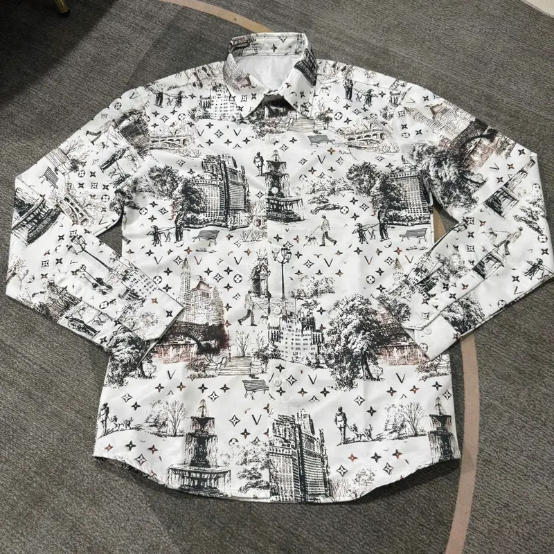 Sơ mi Nam loang màu chất vải vừa phải chuẩn from sang trọng thanh lịch Menswear Shirt cd40 white sang trọng  Áo Có Cổ 2