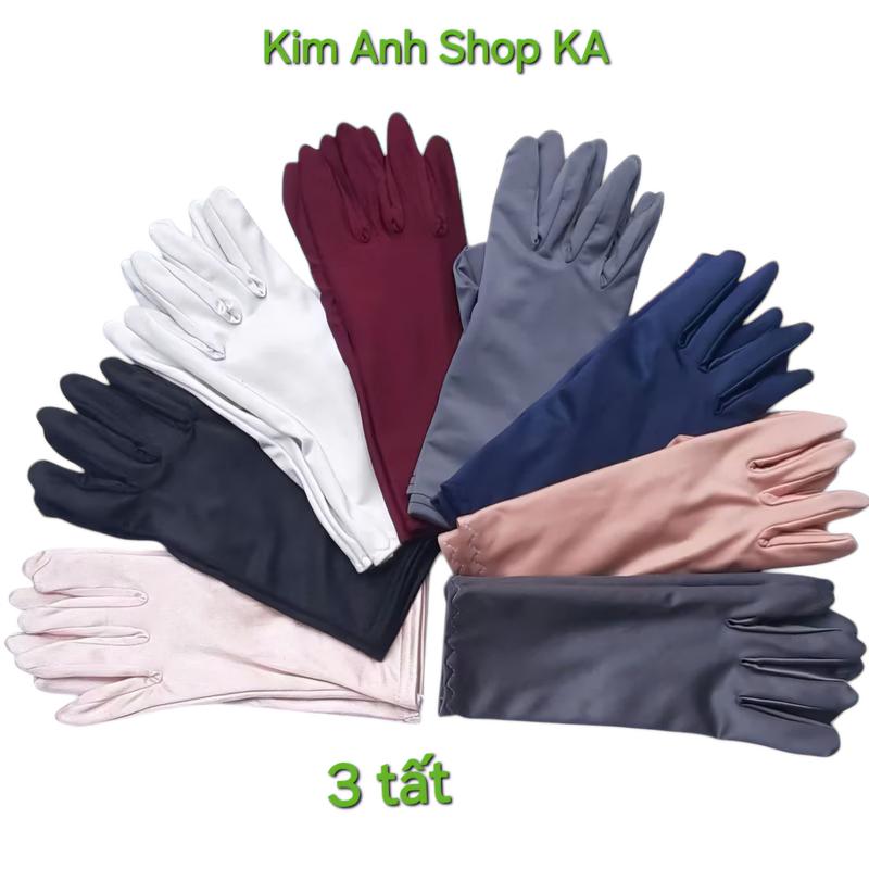 Găng tay chống nắng 2 da 2 lớp dầy dặn thun lạnh - Nhiều màu sắc 1