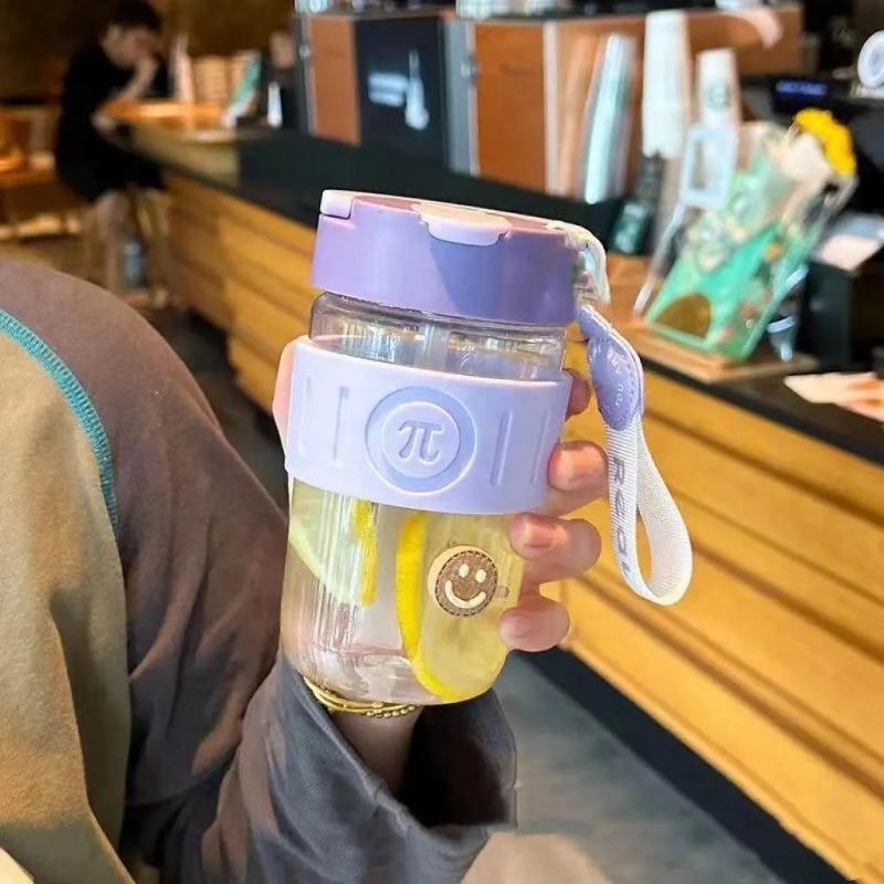 Double Wall Insulated Cup with Straw, 1 Count Portable Coffee Cup Leakproof Lid & Lanyard, Household Smart Drink Cup 7