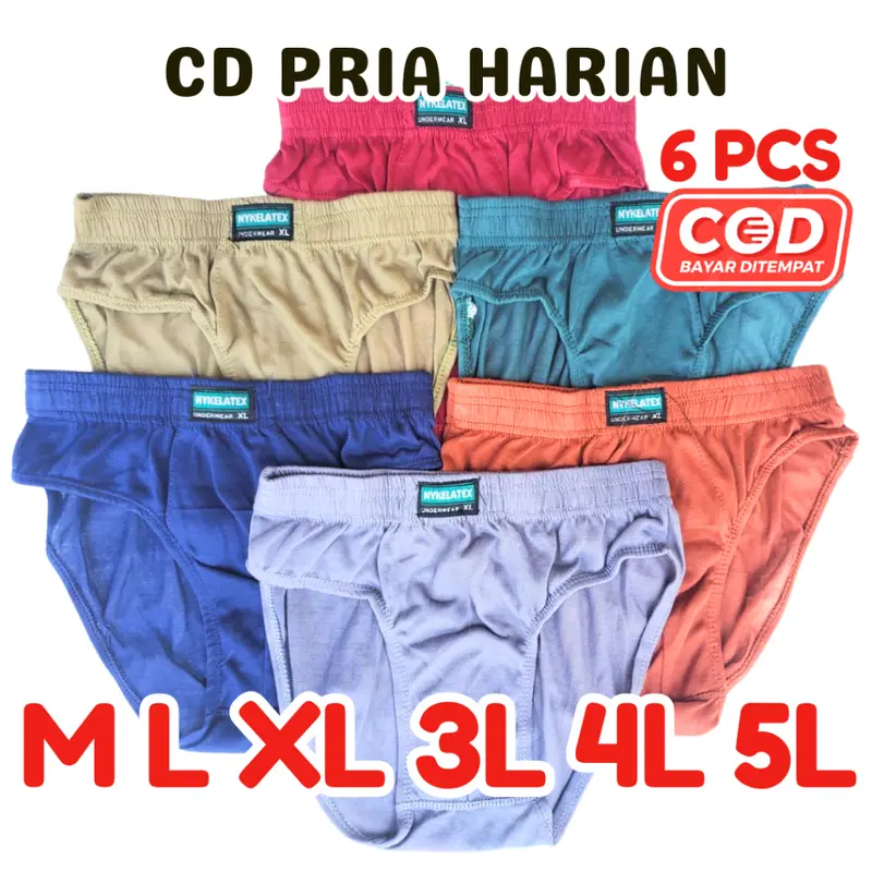(6 PCS) SEMPAK PRIA CD DALEMAN SIZE M-5L GROSIR 1