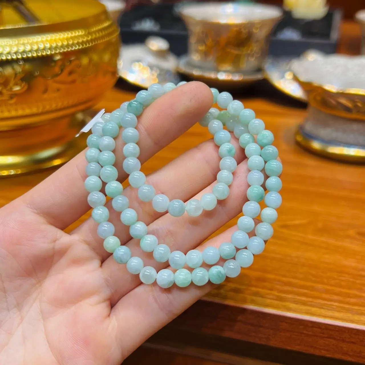 Vòng  tay Ngọc xanh táo jadeA quấn 3 5,6li