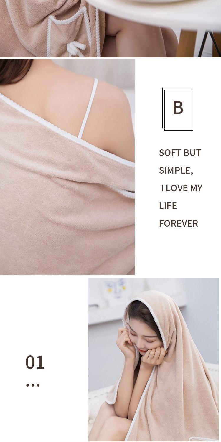 Product Introduction of Coral Fleece Bath Skirt Wholesale Ratio Pure Cotton Absorbent Thickening Bathrobe Adult Female Bathrobe Household Shower Bath Towel Class A 18
