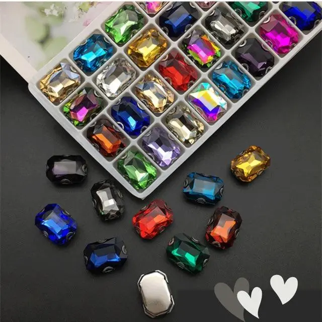 Đá Đế Chữ Nhật 18x25mm Đính Kết Trang Phục Thời Trang, Trang Trí Vương Miện 3